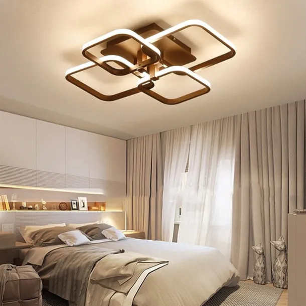 4-Light 58 cm Square Shapes Design Ceiling Lights LED Aluminum Silica gel Ceiling Lamp Modern Nordic Style Kids Room Bedroom Lights 110-120V 220-240V
