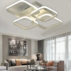 4-Light 58 cm Square Shapes Design Ceiling Lights LED Aluminum Silica gel Ceiling Lamp Modern Nordic Style Kids Room Bedroom Lights 110-120V 220-240V