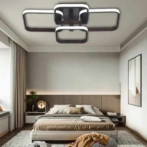 4-Light 58 cm Square Shapes Design Ceiling Lights LED Aluminum Silica gel Ceiling Lamp Modern Nordic Style Kids Room Bedroom Lights 110-120V 220-240V