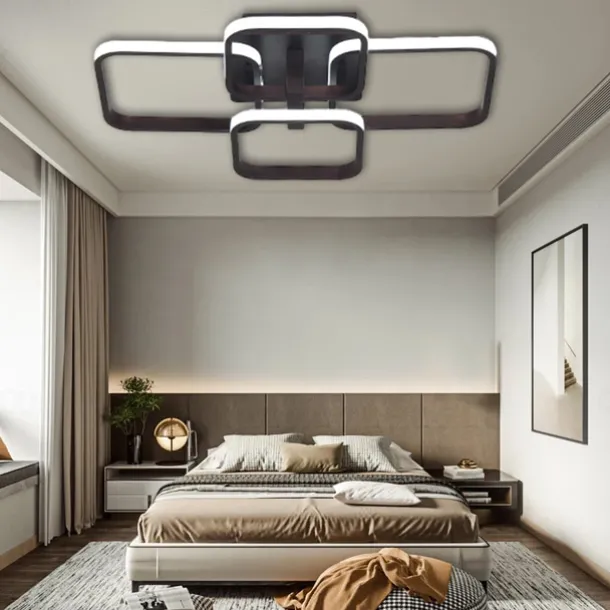 4-Light 58 cm Square Shapes Design Ceiling Lights LED Aluminum Silica gel Ceiling Lamp Modern Nordic Style Kids Room Bedroom Lights 110-120V 220-240V