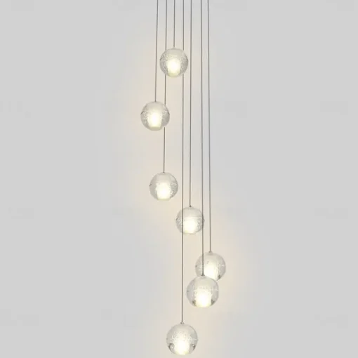 7-Light 10(4") Crystal LED Pendant Light Spherical Design Metal Cluster Chrome Modern Contemporary for Dining Room 90-240V