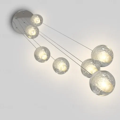 7-Light 10(4") Crystal LED Pendant Light Spherical Design Metal Cluster Chrome Modern Contemporary for Dining Room 90-240V