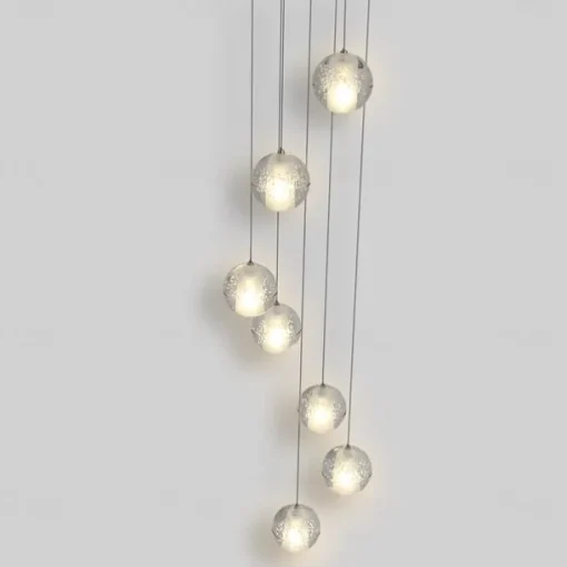 7-Light 10(4") Crystal LED Pendant Light Spherical Design Metal Cluster Chrome Modern Contemporary for Dining Room 90-240V
