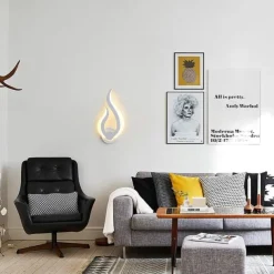 1-Light 31cm LED Wall Lamps Fire Shape Design Wall Sconces Modern Minimalist Style Shops / Cafes Acrylic Wall Light Generic 10W IP44