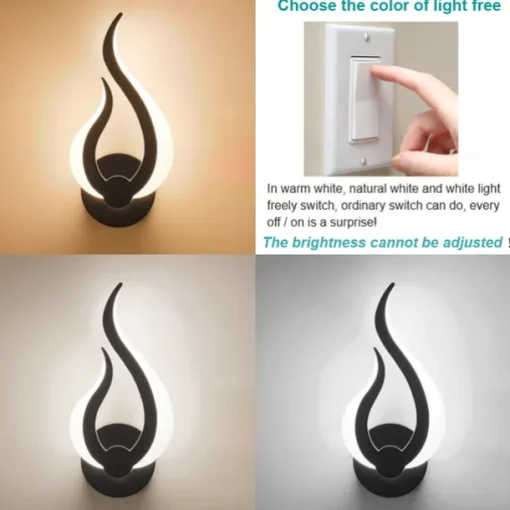 1-Light 31cm LED Wall Lamps Fire Shape Design Wall Sconces Modern Minimalist Style Shops / Cafes Acrylic Wall Light Generic 10W IP44