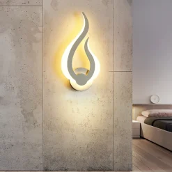 1-Light 31cm LED Wall Lamps Fire Shape Design Wall Sconces Modern Minimalist Style Shops / Cafes Acrylic Wall Light Generic 10W IP44