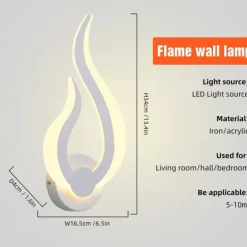 1-Light 31cm LED Wall Lamps Fire Shape Design Wall Sconces Modern Minimalist Style Shops / Cafes Acrylic Wall Light Generic 10W IP44