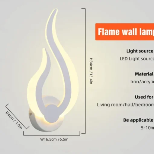 1-Light 31cm LED Wall Lamps Fire Shape Design Wall Sconces Modern Minimalist Style Shops / Cafes Acrylic Wall Light Generic 10W IP44