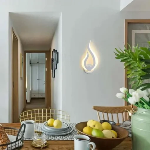 1-Light 31cm LED Wall Lamps Fire Shape Design Wall Sconces Modern Minimalist Style Shops / Cafes Acrylic Wall Light Generic 10W IP44
