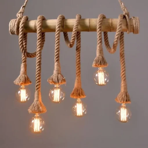 6-Light 80cm Pendant Light LED Cluster Design Wood / Bamboo Country Dining Room Chain / Cord Adjustable 110-120V 220-240V