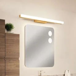 1-Light 40/60/80cm Vanity Light LED Mirror front Lamp Nordic Style Solid Wood Bathroom Cabinet Lamp Bathroom Dresser Simple Makeup Log Wall Light 6W/9W/12W