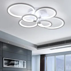 6-Light LED Dimmable Ceiling Light Flush Mount Lights Circle Design Modern Style Simplicity Acrylic 90W Living Room Dining Room Bedroom Light Fixture ONLY DIMMABLE WITH REMOTE CONTROL