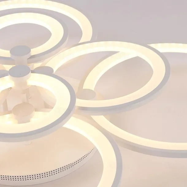 6-Light LED Dimmable Ceiling Light Flush Mount Lights Circle Design Modern Style Simplicity Acrylic 90W Living Room Dining Room Bedroom Light Fixture ONLY DIMMABLE WITH REMOTE CONTROL