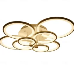 6-Light LED Dimmable Ceiling Light Flush Mount Lights Circle Design Modern Style Simplicity Acrylic 90W Living Room Dining Room Bedroom Light Fixture ONLY DIMMABLE WITH REMOTE CONTROL