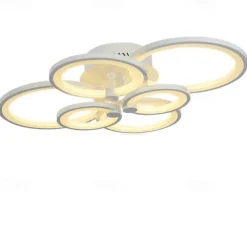 6-Light LED Dimmable Ceiling Light Flush Mount Lights Circle Design Modern Style Simplicity Acrylic 90W Living Room Dining Room Bedroom Light Fixture ONLY DIMMABLE WITH REMOTE CONTROL