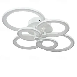 6-Light LED Dimmable Ceiling Light Flush Mount Lights Circle Design Modern Style Simplicity Acrylic 90W Living Room Dining Room Bedroom Light Fixture ONLY DIMMABLE WITH REMOTE CONTROL