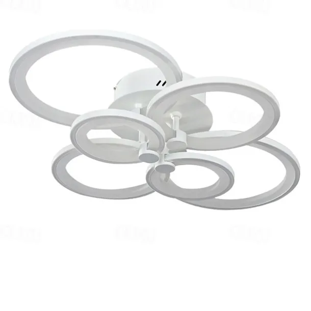 6-Light LED Dimmable Ceiling Light Flush Mount Lights Circle Design Modern Style Simplicity Acrylic 90W Living Room Dining Room Bedroom Light Fixture ONLY DIMMABLE WITH REMOTE CONTROL