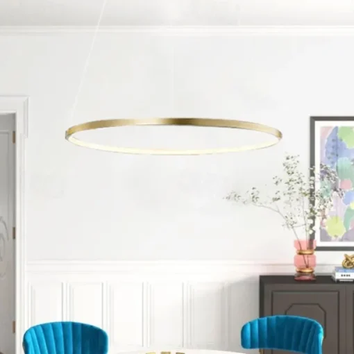 1-Light LED Pendant Light 40cm 60cm 80cm Aluminum Acrylic Circle Gold White Black Painted Finishes Dimmable for Modern Simple Home Kitchen Bedroom 25W 38W 50W ONLY DIMMABLE WITH REMOTE CONTROL
