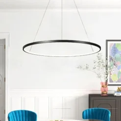 1-Light LED Pendant Light 40cm 60cm 80cm Aluminum Acrylic Circle Gold White Black Painted Finishes Dimmable for Modern Simple Home Kitchen Bedroom 25W 38W 50W ONLY DIMMABLE WITH REMOTE CONTROL