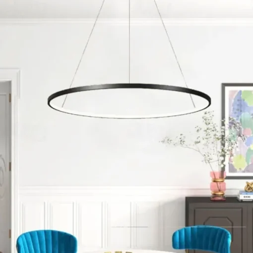 1-Light LED Pendant Light 40cm 60cm 80cm Aluminum Acrylic Circle Gold White Black Painted Finishes Dimmable for Modern Simple Home Kitchen Bedroom 25W 38W 50W ONLY DIMMABLE WITH REMOTE CONTROL