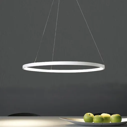 1-Light LED Pendant Light 40cm 60cm 80cm Aluminum Acrylic Circle Gold White Black Painted Finishes Dimmable for Modern Simple Home Kitchen Bedroom 25W 38W 50W ONLY DIMMABLE WITH REMOTE CONTROL