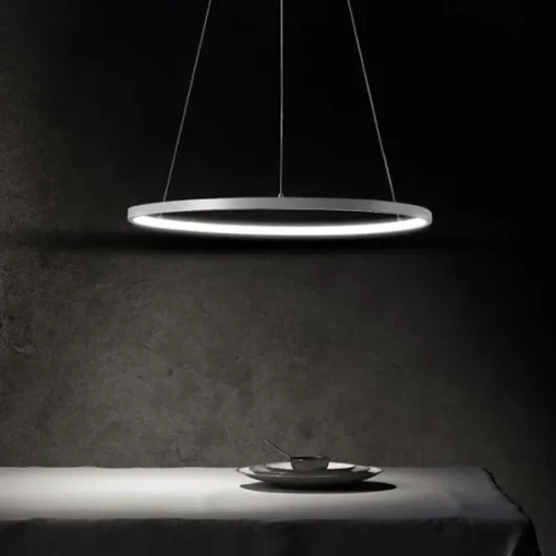 1-Light LED Pendant Light 40cm 60cm 80cm Aluminum Acrylic Circle Gold White Black Painted Finishes Dimmable for Modern Simple Home Kitchen Bedroom 25W 38W 50W ONLY DIMMABLE WITH REMOTE CONTROL