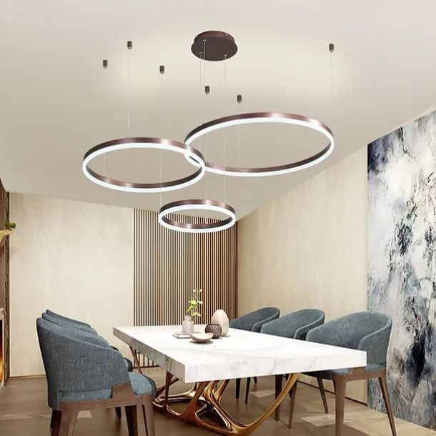 1-Light LED 90W Circle Chandelier/ LED Modern Pendant Lights For Living Room Coffee Bar Show Room/ Big Size/ Dimmable With Remote Control / WIFI Smart via Voice Control