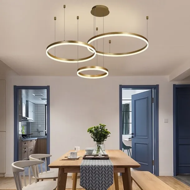 1-Light LED 90W Circle Chandelier/ LED Modern Pendant Lights For Living Room Coffee Bar Show Room/ Big Size/ Dimmable With Remote Control / WIFI Smart via Voice Control