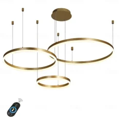 1-Light LED 90W Circle Chandelier/ LED Modern Pendant Lights For Living Room Coffee Bar Show Room/ Big Size/ Dimmable With Remote Control / WIFI Smart via Voice Control