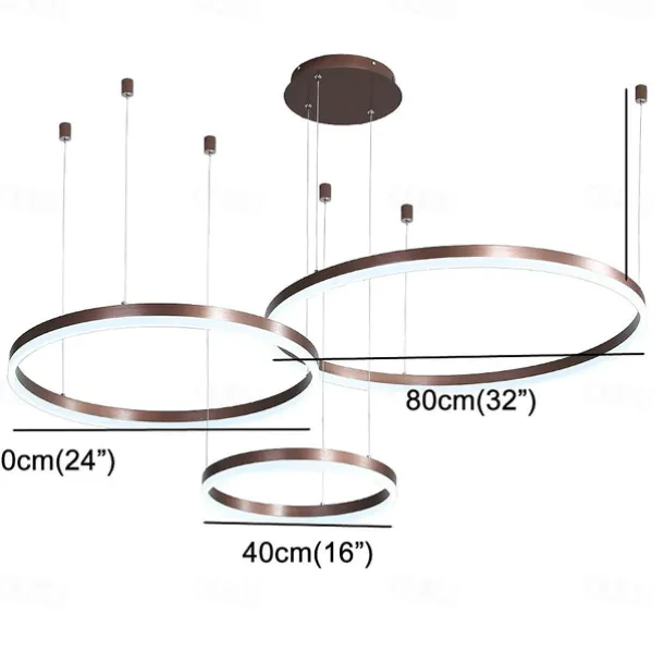 1-Light LED 90W Circle Chandelier/ LED Modern Pendant Lights For Living Room Coffee Bar Show Room/ Big Size/ Dimmable With Remote Control / WIFI Smart via Voice Control