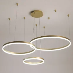 1-Light LED 90W Circle Chandelier/ LED Modern Pendant Lights For Living Room Coffee Bar Show Room/ Big Size/ Dimmable With Remote Control / WIFI Smart via Voice Control