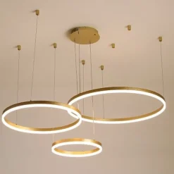 1-Light LED 90W Circle Chandelier/ LED Modern Pendant Lights For Living Room Coffee Bar Show Room/ Big Size/ Dimmable With Remote Control / WIFI Smart via Voice Control