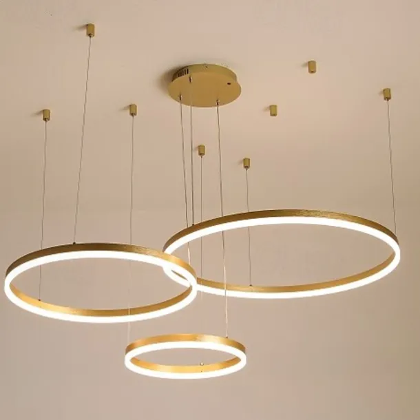 1-Light LED 90W Circle Chandelier/ LED Modern Pendant Lights For Living Room Coffee Bar Show Room/ Big Size/ Dimmable With Remote Control / WIFI Smart via Voice Control