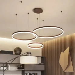 1-Light LED 60W Circle Design Chandelier/ LED Modern Pendant Lights For Living Room Coffee Bar Shop Room ONLY DIMMABLE WITH REMOTE CONTROL