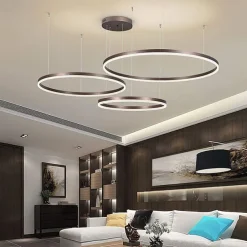 1-Light LED 60W Circle Design Chandelier/ LED Modern Pendant Lights For Living Room Coffee Bar Shop Room ONLY DIMMABLE WITH REMOTE CONTROL