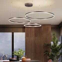 1-Light LED 60W Circle Design Chandelier/ LED Modern Pendant Lights For Living Room Coffee Bar Shop Room ONLY DIMMABLE WITH REMOTE CONTROL