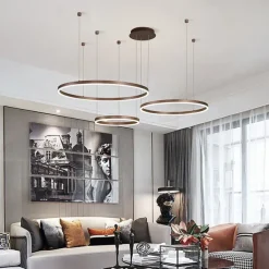 1-Light LED 60W Circle Design Chandelier/ LED Modern Pendant Lights For Living Room Coffee Bar Shop Room ONLY DIMMABLE WITH REMOTE CONTROL