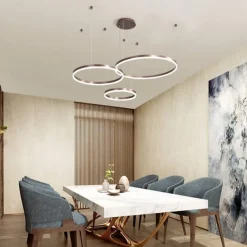 1-Light LED 60W Circle Design Chandelier/ LED Modern Pendant Lights For Living Room Coffee Bar Shop Room ONLY DIMMABLE WITH REMOTE CONTROL