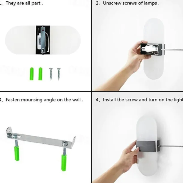 1-Light LED Wall Sconce Indoor Modern Acrylic Light Fixture for Bedroom Bathroom Corridor Stairs 6W Contemporary Wall Lamp