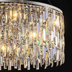 Light luxury living room chandelier new modern simple round light luxury crystal lamp designer home atmosphere restaurant chandelier