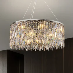 Light luxury living room chandelier new modern simple round light luxury crystal lamp designer home atmosphere restaurant chandelier