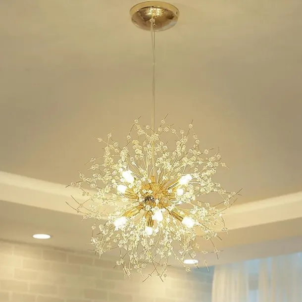 8-Light Modern Electroplated Globe Chandeliers Firework Led Vintage Pendant Lights Living Room Dining Room G9 Bulb Base