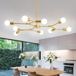 9-Light Northern Europe Chandelier 9 Head Modern Metal Molecules Pendant Lights Living Room Dining Room Bedroom Painted Finish