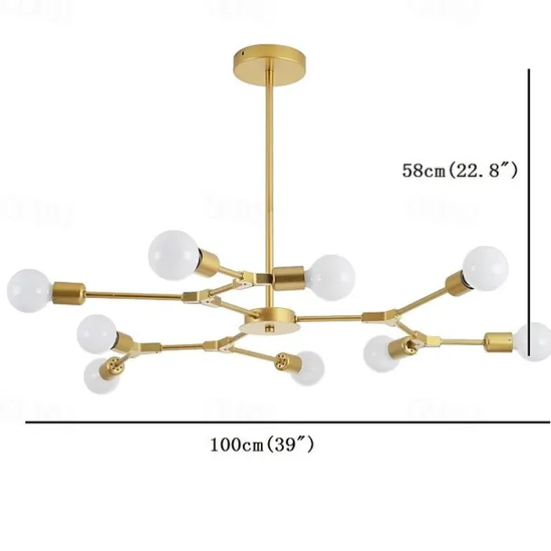 9-Light Northern Europe Chandelier 9 Head Modern Metal Molecules Pendant Lights Living Room Dining Room Bedroom Painted Finish