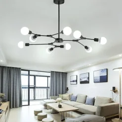 9-Light Northern Europe Chandelier 9 Head Modern Metal Molecules Pendant Lights Living Room Dining Room Bedroom Painted Finish