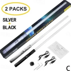 Light Up Toys Metal Hilt 3 Sound Modes Rechargeable Force FX Heavy Dueling Light Toys Set Cosplay Children Adults for Hallown for Christmas Gifts