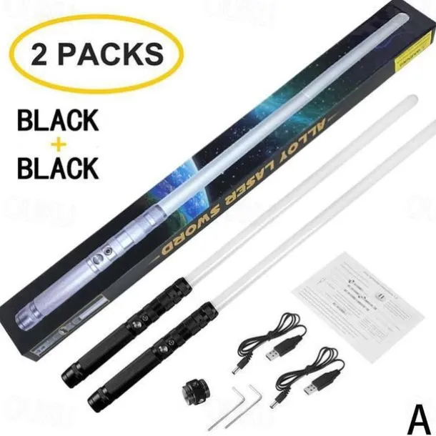 Light Up Toys Metal Hilt 3 Sound Modes Rechargeable Force FX Heavy Dueling Light Toys Set Cosplay Children Adults for Hallown for Christmas Gifts