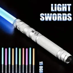 Light Up Toys Metal Hilt 3 Sound Modes Rechargeable Force FX Heavy Dueling Light Toys Set Cosplay Children Adults for Hallown for Christmas Gifts