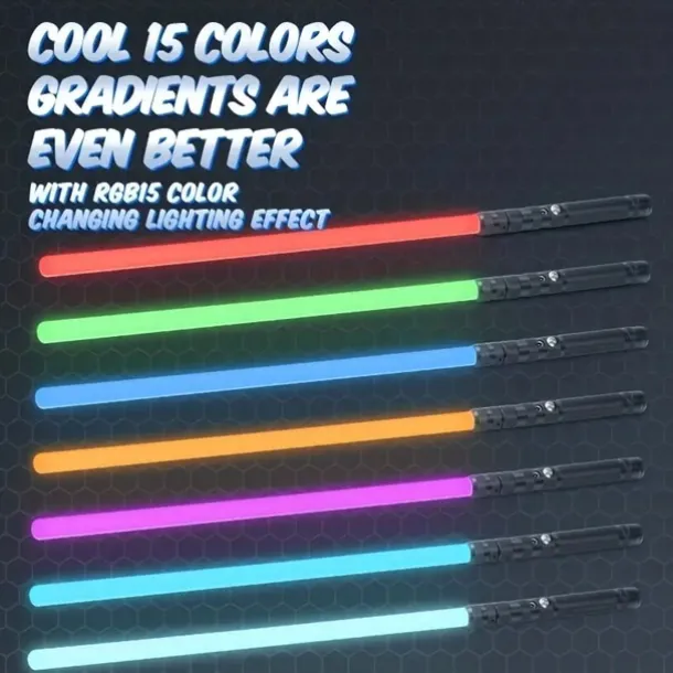 Light Up Toys Metal Hilt 3 Sound Modes Rechargeable Force FX Heavy Dueling Light Toys Set Cosplay Children Adults for Hallown for Christmas Gifts