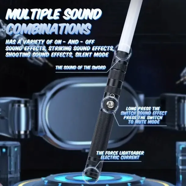 Light Up Toys Metal Hilt 3 Sound Modes Rechargeable Force FX Heavy Dueling Light Toys Set Cosplay Children Adults for Hallown for Christmas Gifts